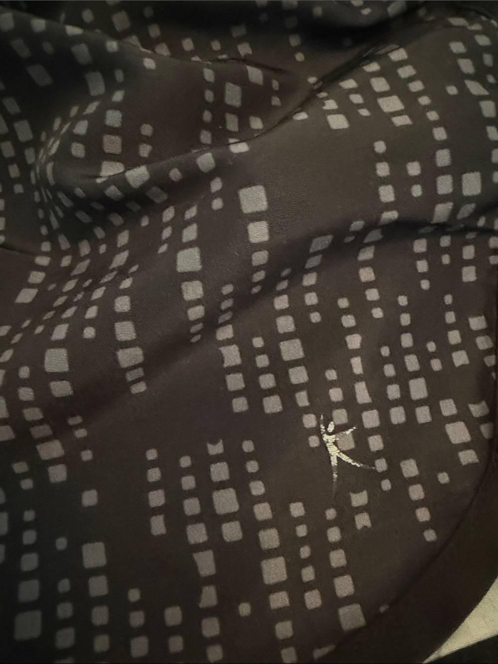 Danskin Now Black Athletic Shorts with Gray Dot Print - Picture 3 of 5